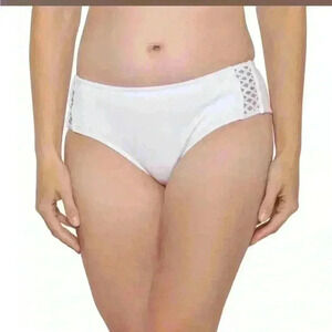 Roxy Shadow in the Sun Cheeky Bikini Bottoms in White Size Medium NWT